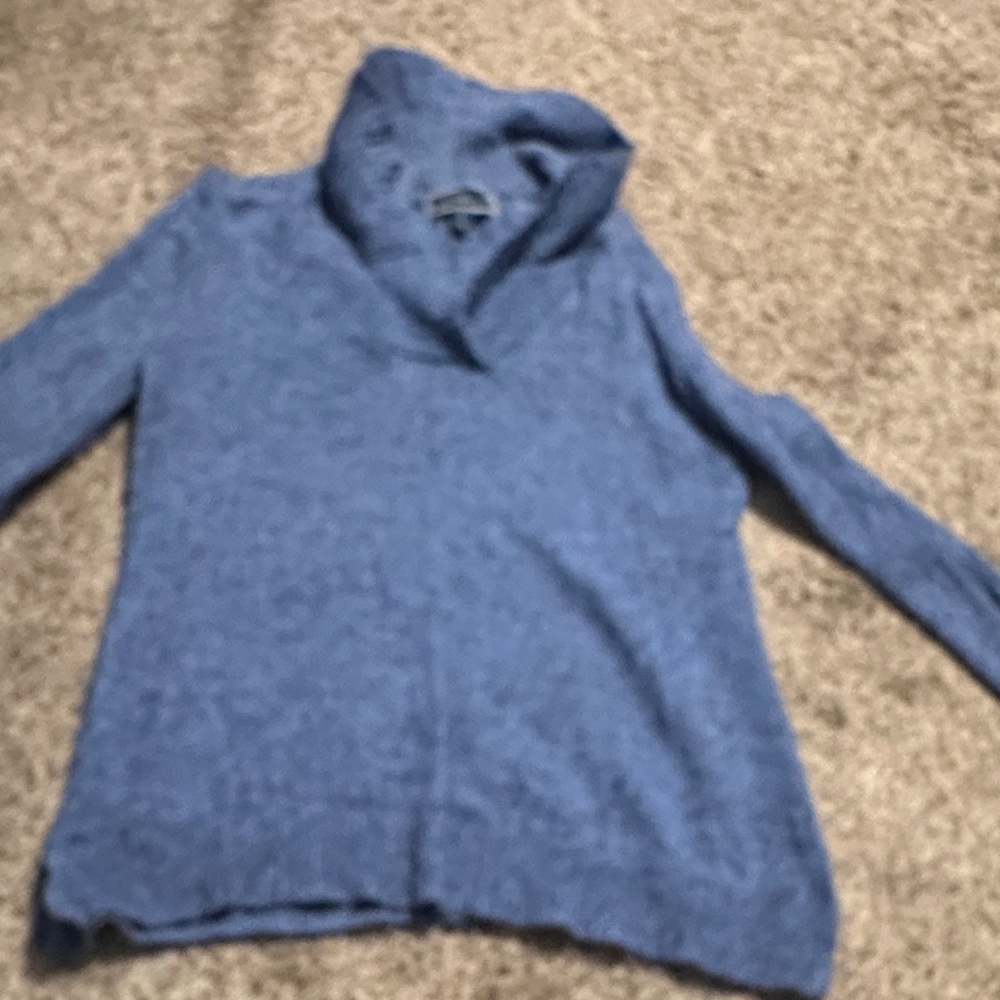 Karen Scott Blue Cowl Neck Sweater